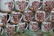 Load image into Gallery viewer, RuthAnn Zimmerman Handmade Poinsettia Pottery Mug
