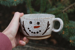 PREORDER: Hand-thrown Snowman Soup Bowl